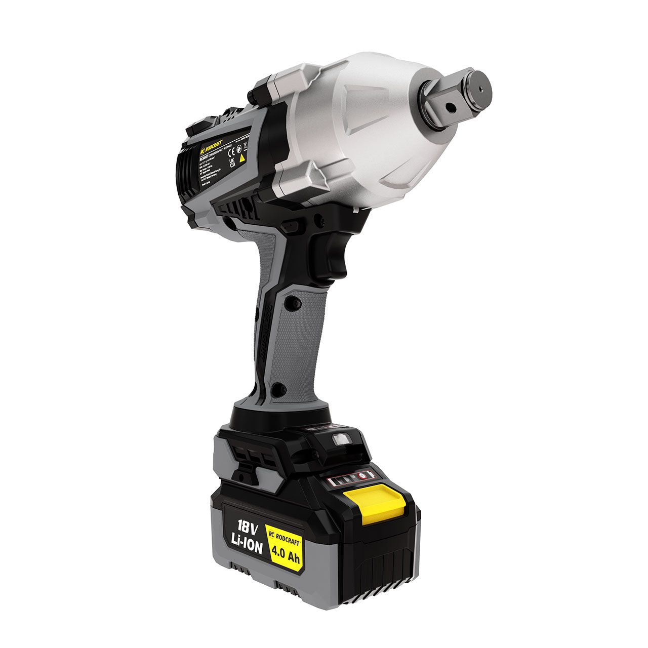 Rodcraft RC9087K4 Akku-Schlagschrauber, Vierkant 3/4 Zoll, max. Lösemoment 1500 Nm, inkl. 2x 4 Ah Akku, Ladegerät und Stofftasche