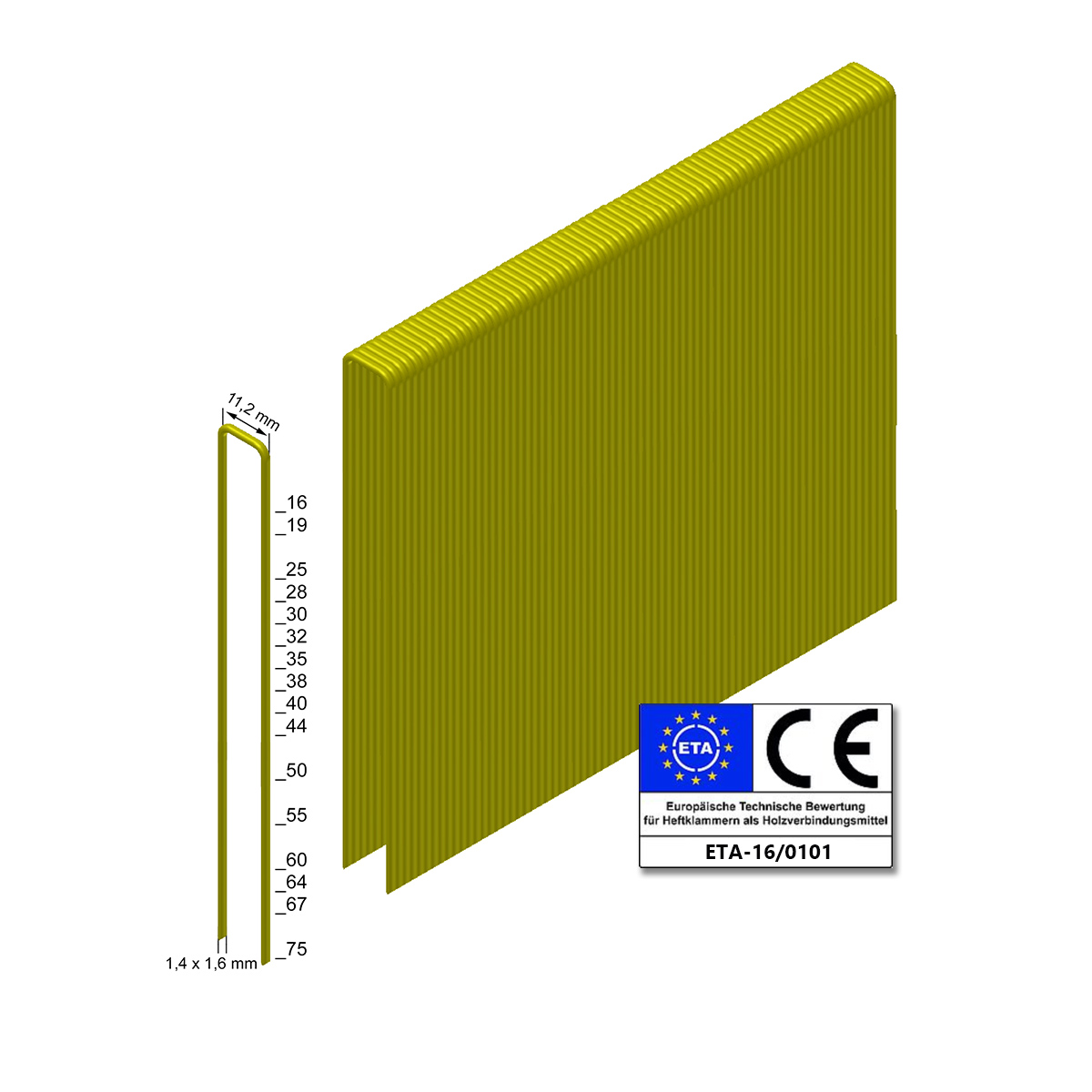 Prebena Heftklammern Z32CSVHA-ETA - stark verzinkt geharzt - ETA