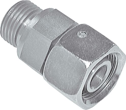 Einstellb. Schneidringverschr. G 1/4"-8 L, Stahl verzinkt, mit Dichtkegel und O-Ring