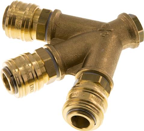 3-fach-Luftweiche mit Schnellkupplungen, G 1/4" (IG)