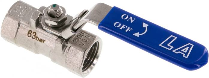 1-teiliger Edelstahl-Kugelhahn, G 1/2", 0 bis 63bar