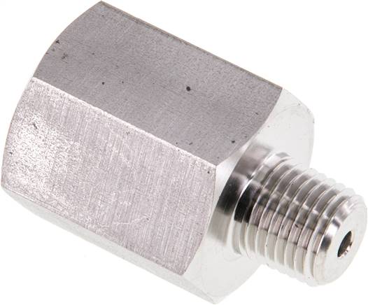 Manom.-Reduzierung NPT 1/4"(AG)-G 1/2"(IG). 1.4571, 43mm
