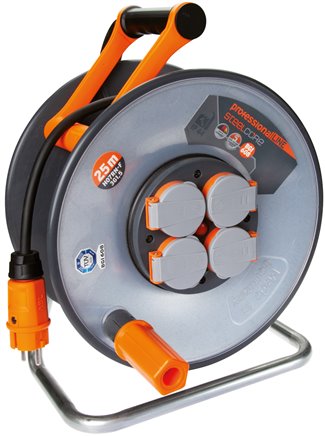 Metall-Kabeltrommel 25 mtr., IP44, BGI 608