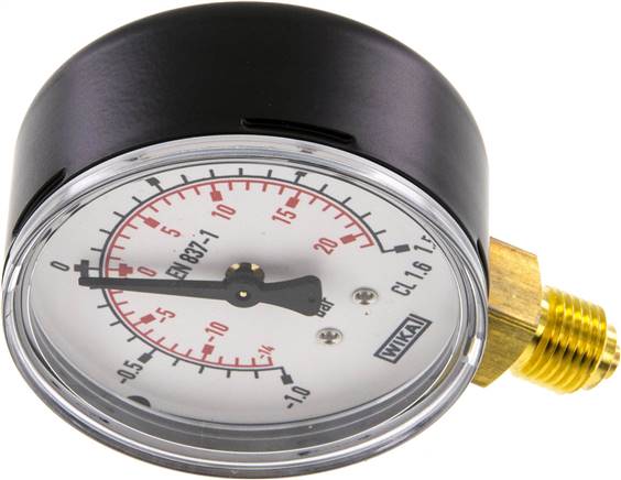 Vakuummmeter, 63mm, senkrecht, -1 bis 1,5