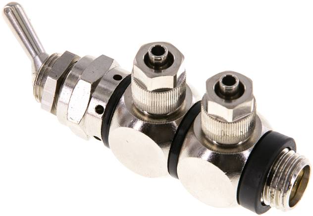 4/2-Wege Kipphebelventil 6 x 4 mm (außen x innen) / G 1/4" (AG)