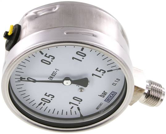 Chemie-Manometer senkrecht, 100mm, -1 bis 1,5 bar