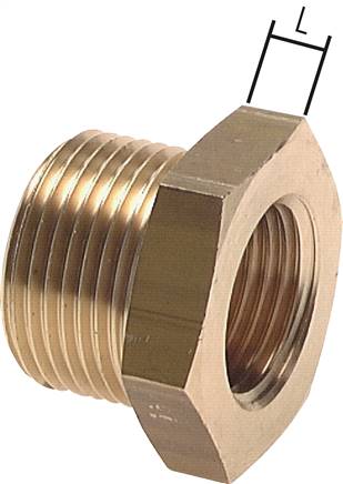 Reduziernippel G 1-1/2"(AG)-G 3/4"(IG), Messing