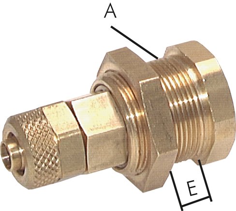 Abreiß- Schnellkupplung (NW5) 6x4mm Schlauch, Messing vernickelt, für Stecker beidseitig absperrend