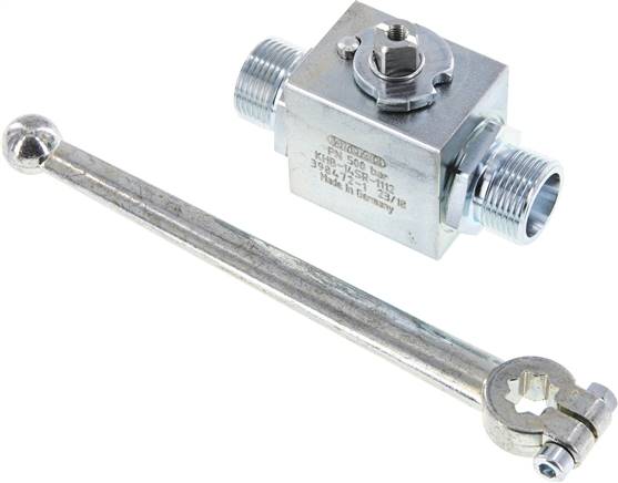 Hochdruck-Kugelhahn, Stahl, 14 S (M22x1,5), 0 bis 500bar