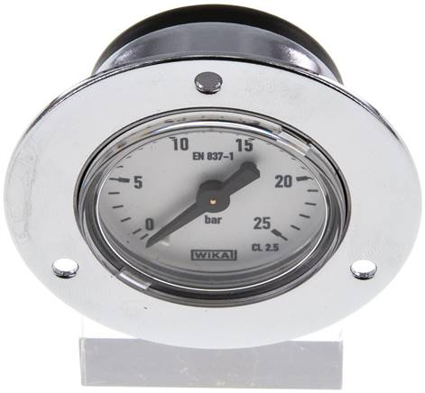 Einbaumanometer (CrNi/Ms), Frontring, 40mm, 0 - 25 bar