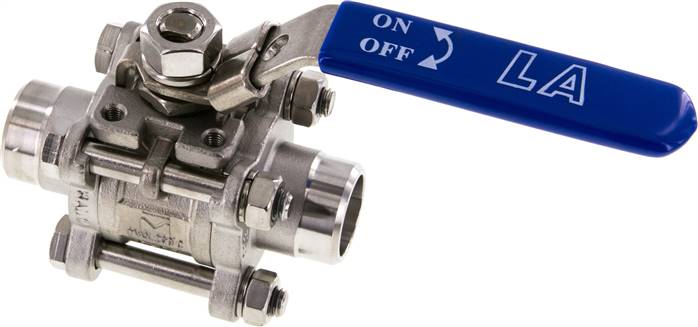 3-teiliger Edelstahl-Kugelhahn, Schweißende 26,9