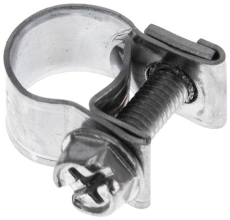9mm Mini-Schlauchschelle, 8 - 10mm, Stahl verzinkt (W1)