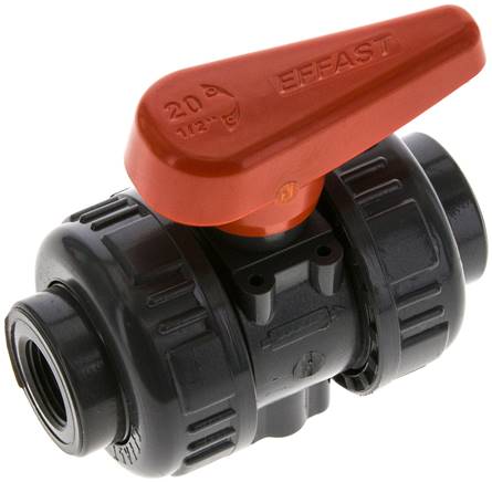 Kugelhahn, PVC-U / FKM, Rp 3/8" (Industrieausführung)