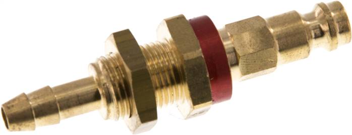 Schott-Kupplungsstecker (NW5) 6 (1/4")mm Schlauch, rot, Achteck SW10