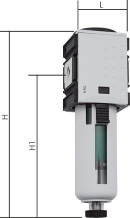 FUTURA Feinfilter (Submikrofilter) G 1/4", Futura 1, Kondensatablass automatisch, Metallbehälter