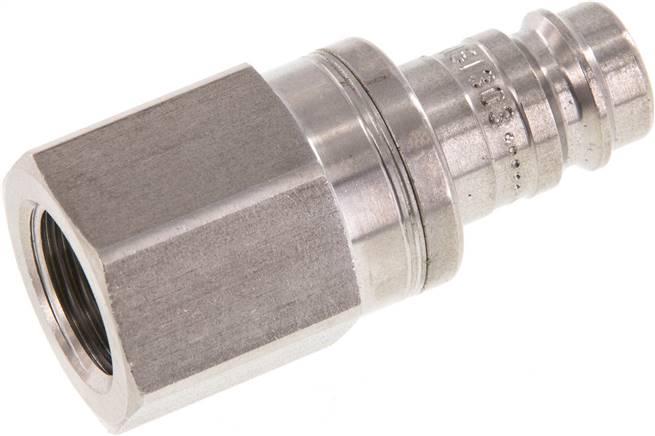 Kupplungsstecker (NW10) G 3/8"(IG), Edelstahl, beidseitig absperrend