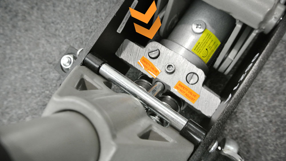 Abbildung Verschlussschraube des Sicherheitsventil des Wagenhebers