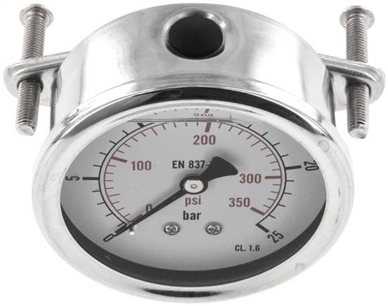Glycerin-Einbaumanometer, 3kt-Frontring, 63mm, 0 - 25 bar -Eco-Line