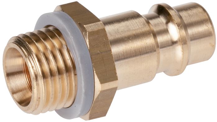 Kupplungsstecker (NW7,2) G 1/2"(AG), Messing vernickelt, beidseitig absperrend