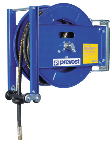 Prevost Schlauchaufroller 10 m für Öle, synthetischer Gummischlauch, Stahl Trommel  DMO1310OIL