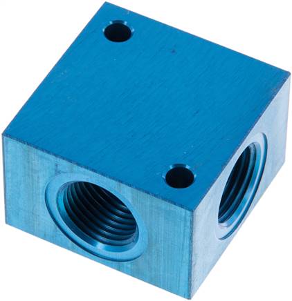 Kreuz-Verteiler 4 x G 1/2",Aluminium