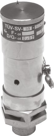 TÜV-Sicherheitsventil G 1/2" (DN13), 5,00 bar, 1.4571, Edelstahl