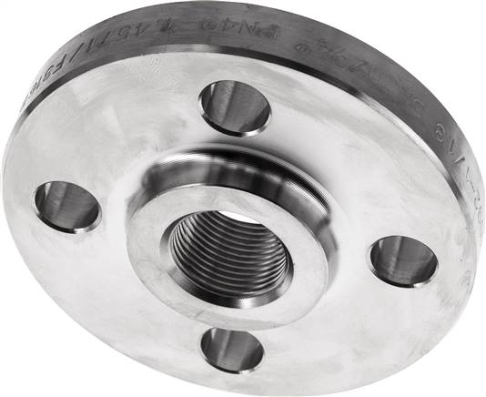 Gewindeflansch DN20-PN40 (DIN/EN), Rp 3/4", DIN 2567 & EN 1092-1 (Typ 13), 1.457