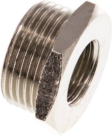 Reduziernippel G 3/4"(AG)-G 3/8"(IG), Messing vernickelt