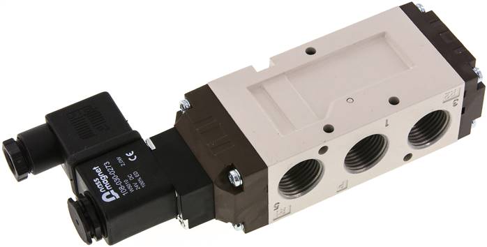 5/2-Wege Magnetventil, G 1/2", Federrückstellung, 24 V AC