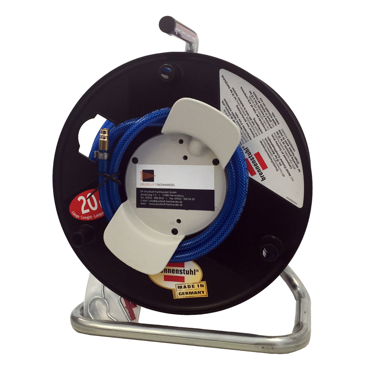 Schlauchtrommel mit 20 Meter PVC-Gewebeschlauch "Made in Germany"