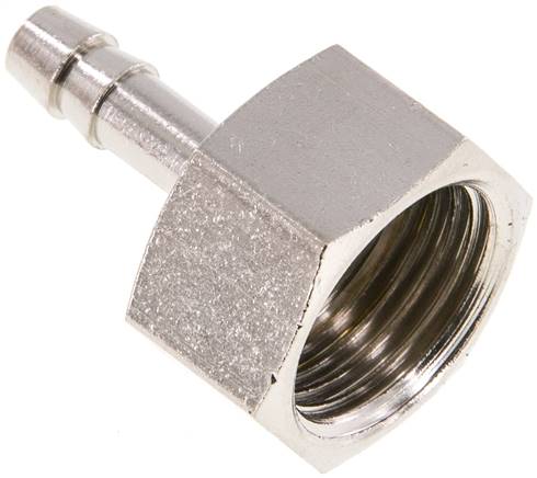 Aufschraub-Schlauchtülle G 1/2"-6 (1/4")mm, Messing vernickelt