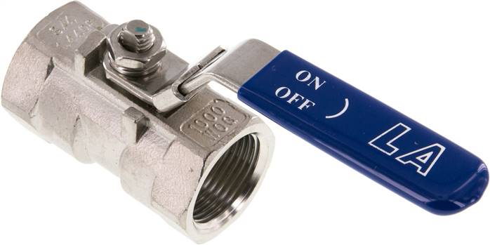 1-teiliger Edelstahl-Kugelhahn, G 3/4", 0 bis 63bar