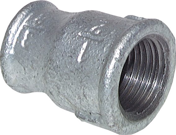 Rundmuffe Rp 4"-Rp 3", Temperguss verzinkt