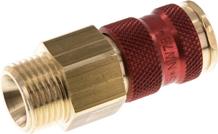 Schnellkupplung (NW7,2) G 1/2"(AG), rot, Achteck SW12