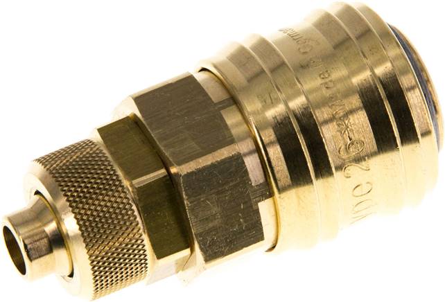 Schnellkupplung (NW7,2) 10x8mm Schlauch, Messing, für Stecker beidseitig absperrend