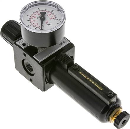 MULTIFIX Filterregler, G 1/4", 0,2 - 6bar, Baureihe 1, Metallbehälter