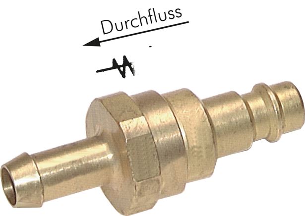 Kupplungsstecker (NW7,2) 6 (1/4")mm Schlauch mit Rückschlagventil
