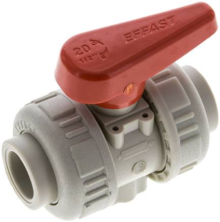 Schweißmuffen-Kugelhahn, PP-H / EPDM, 20mm (Industrieausf.)