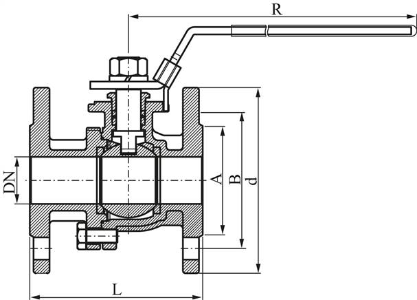 Flanschkugelhahn, Edelstahl, DN200-PN16 (DIN/EN)