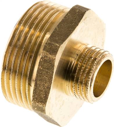 Doppelnippel G 1-1/4"-G 1/2", Messing/Rotguss