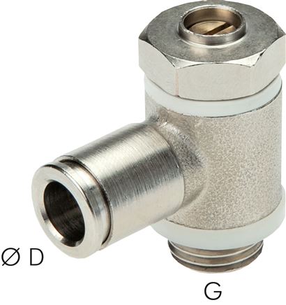 Winkel-Drosselrückschlagventil G 1/8"-8mm,zuluftregelnd, Messing, Eco