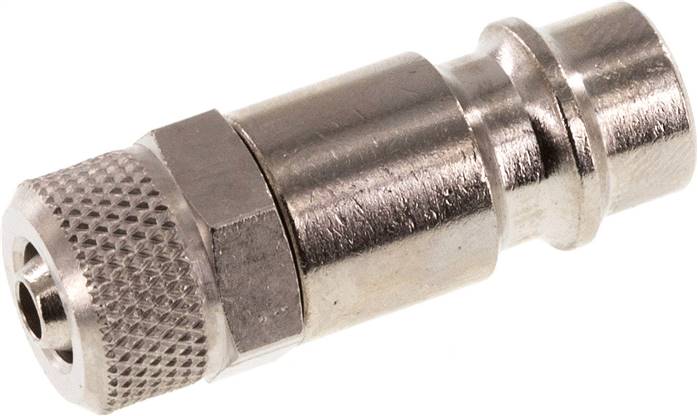 Kupplungsstecker (NW7,2) 6x4mm Schlauch, Messing vernickelt