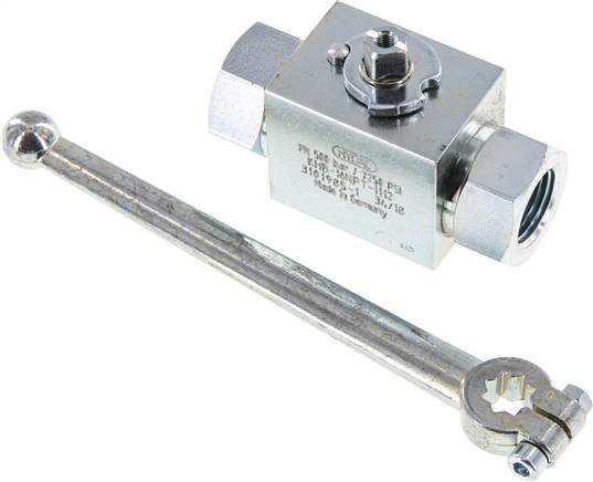 Hochdruck-Kugelhahn, Stahl, NPT 1/2", 0 bis 500bar