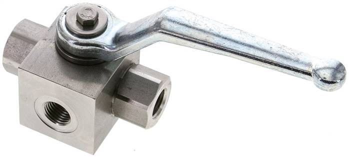 ES-Hochdruck-3-Wege Kugelhahn, L-Bohrung, G 1/4", 0 bis 400bar