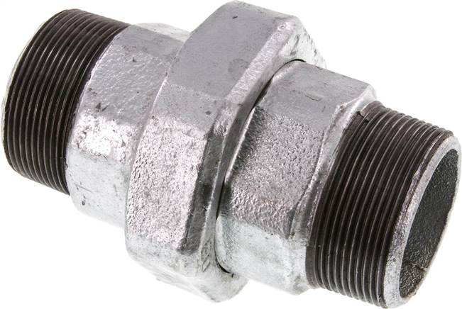 Doppelnippel trennbar R 2"-R 2", Temperguss verzinkt