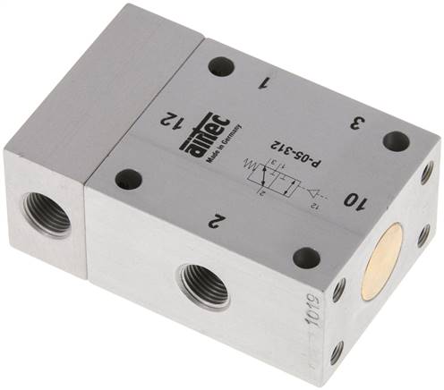 3/2-Wege Pneumatikventil mit Feder, G 1/8", -0,95 bis 10 bar