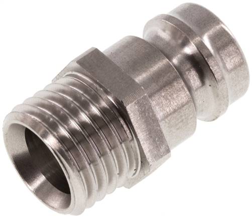 Temperierkupplungsstecker 13mm Zapfen,M 14x1,5(AG), Edelstahl