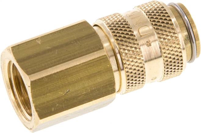 Schnellkupplung (NW5) G 1/4"(IG), Messing, für Stecker beidseitig absperrend