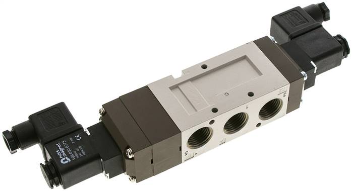 5/3-Wege Magnetventil, G 1/2", Mittelstellung belüftet, 24 V AC