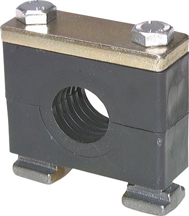 Rohrschelle, 25mm, Baugröße 3, schwere Baureihe, zum Aufbau auf C-Tragschiene